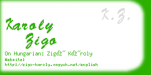 karoly zigo business card